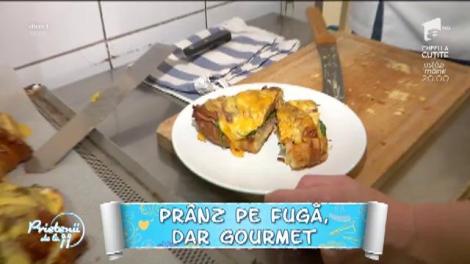 Rețeta ideală pentru prânz pe fugă: Croissantul cu jambon și brânză