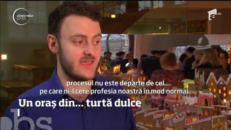 Arhitecţii britanici au schimbat materialele tradiţionale de construcţii cu zahăr şi mirodenii pentru a crea un orăşel de turtă dulce