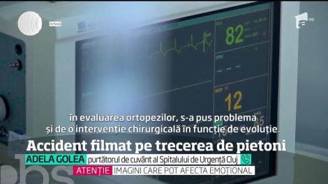 Accident filmat pe trecerea de pietoni