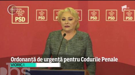 Guvernul va da o ordonanţă de urgenţă pentru modificarea Codurilor Penale