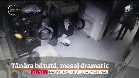 Tânăra bătută într-o spălătorie de partenerul ei face un apel disperat la autorităţile române