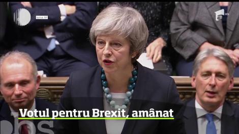 Confruntată cu posibilitatea unei înfrângeri usturătoare, care îi putea atrage chiar demiterea, premierul britanic Theresa May a amânat votul asupra Brexitului