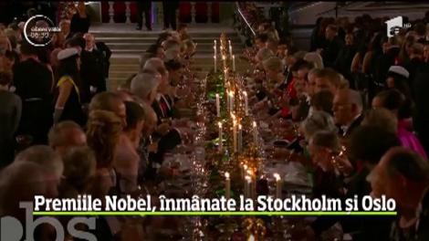 Premiile Nobel din acest an au fost înmânate într-un cadru festiv, la Stockholm şi Oslo