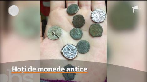 Hoți de monede antice, prinși de polițiști