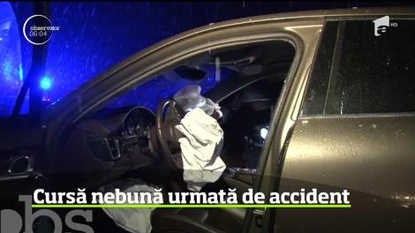 O cursă nebună începută în Argeş, s-a încheiat cu un accident în judeţul alăturat, Dâmboviţa