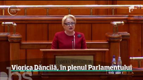 Premierul Viorica Dăncilă a prezentat în faţa plenului reunit al Parlamentului forma finală a programului pentru preşedinţia rotativă a Consiliului Uniunii Europene