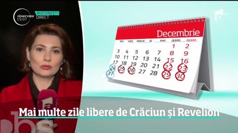 Românii vor primi cadou de sărbători două zile libere în plus. Guvernul a decis cât vor dura minivacanţele de Crăciun şi de Revelion