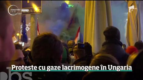 Proteste cu gaze lacrimogene în Ungaria