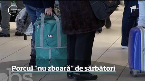 Alertă pe aeroporturi şi în vămi. Românii care le duc rudelor din străinătate produse tradiţionale din carnea de porc sunt verificaţi în bagaje