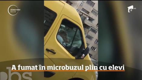 O profesoară de la o şcoală gimnazială din Cluj a fost filmată în timp ce savura o ţigară într-un microbuz şcolar, plin cu elevi