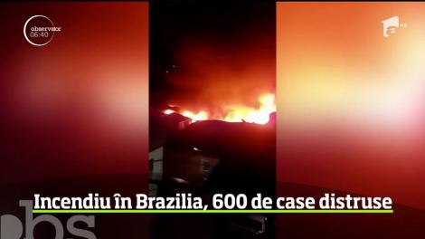 Un incendiu devastator a mistuit sute de case în Brazilia