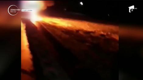 Cu mașina în flăcări după câteva drifturi