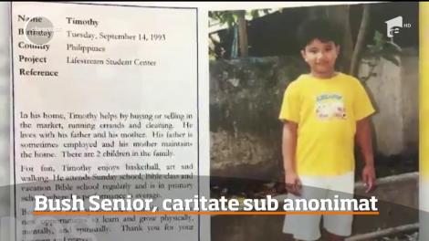 Un tânăr nevoiaş din Filipine a aflat că, timp de zece ani, a fost sponsorizat de regretatul preşedinte George W. Bush