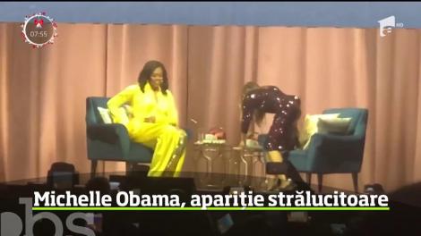 În plin turneu de promovare a cărţii sale, Michelle Obama a surprins cu ţinuta aleasă