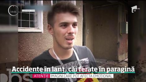 Un tren plin cu 120 de pasageri a deraiat în Hunedoara, după ce o bucată din calea ferată s-a rupt!