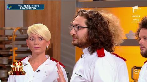 Chef Bontea şi-a folosit o amuletă care i-a dat o lovitură cruntă lui Chef Dumitrescu! "Cuţitul de aur" ales el a ajuns în echipa albastră!