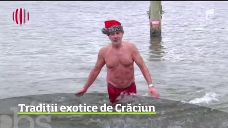 La 3 grade în aer şi 4 în apă, atmosfera a fost perfectă pentru o baie în prima zi de Crăciun în Berlin