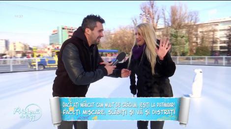 Ornela Pasăre îl scoate pe Marian Duță la patinoar