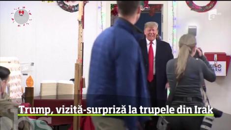 Preşedintele Donald Trump a surprins pe toată lumea printr-o neaşteptată vizită de Crăciun, la militarii americani din Irak