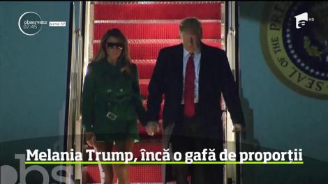 Melania Trump, încă o gafă de proporții. A purtat ochelari de soare pe timpul nopţii!