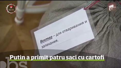 Preşedintele rus Vladimir Putin a primit în dar, pe final de an, patru saci cu cartofi