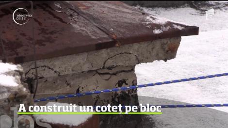 Situaţie inedită &icirc;n Craiova. Un bărbat a fost vizitat de poliţişti, după ce a construit o cuşcă pentru porumbei pe bloc