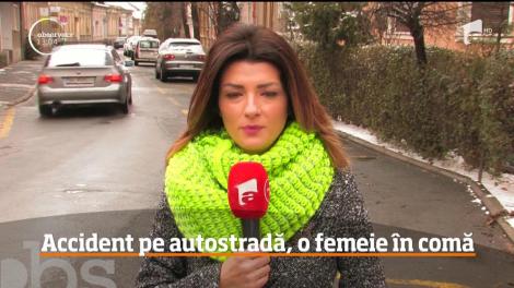 Nouă oameni au ajuns la spital, după ce microbuzul în care se aflau a ieşit de pe autostrada A1, pe sensul de mers spre Vâlcea