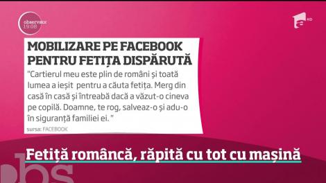 O fetiţă româncă a fost răpită, la Londra, chiar din faţa tatălui ei, cu tot cu maşină