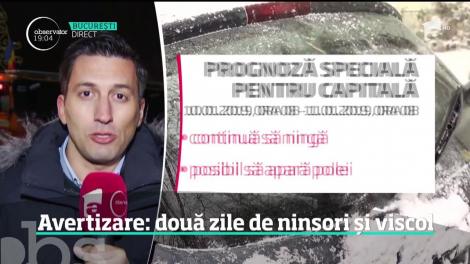 Alertă meteo! Vin ninsorile în București! Cât timp va ninge în Capitală și cât va măsura stratul de zăpadă