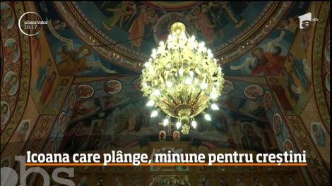Icoana care plânge, adusă din Ucraina, minune pentru români