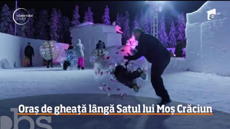 Satul lui Moş Crăciun, varianta de gheaţă, continuă să aibă vizitatori chiar dacă Sărbătorile au trecut