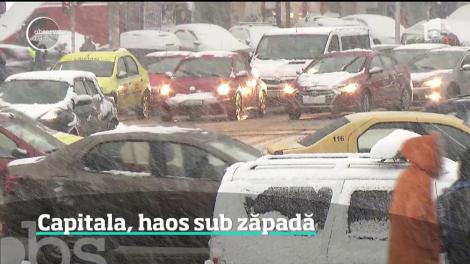 Cea mai mare ninsoare a iernii a paralizat şi Capitala! Urmează o noapte cu ger