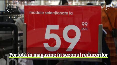 Sezonul reducerilor e la început, dar e deja forfotă în magazine