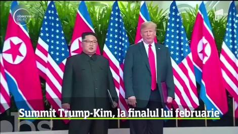 Donald Trump şi Kim Jong Un vor avea o întâlnire la sfârşitul lunii februarie