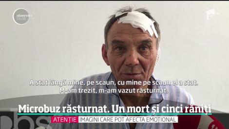 Un microbuz s-a răsturnat într-un pârâu din judeţul Bacău! Un om a murit, iar alţi cinci au fost răniţi