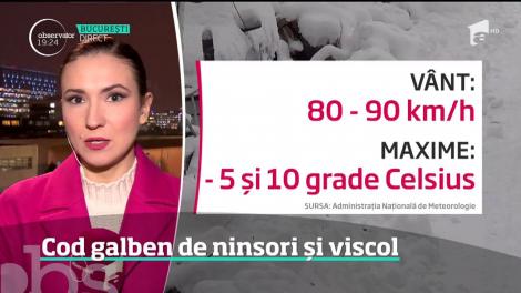 Meteorologi anunță cod galben de ninsori si viscol