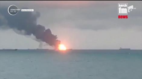 Tragedie pe mare! 14 marinari și-au pierdut viața într-un incendiu care a cuprins două nave în largul peninsulei Crimeea