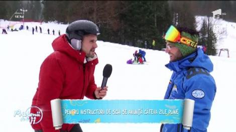 Duţa ia lecţii de schi! Au început petrecerile la munte, iar pârtiile sunt pline