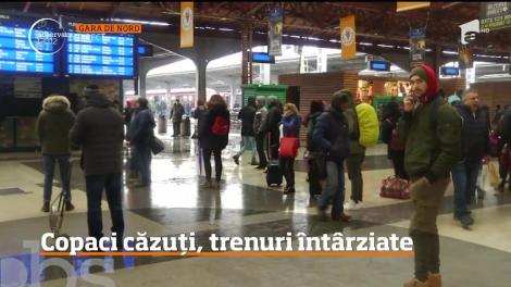 Întârzieri uriaşe pe calea ferată.din cauza gheții