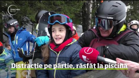 Distracție pe pârtie, răsfăț la piscină