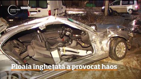 Copaci doborâți, mașini distruse. Ploaia îngheţată a provocat haos