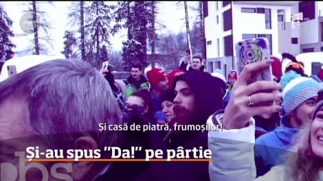 Doi tineri pasionaţi de schi au făcut nunta pe pârtie!