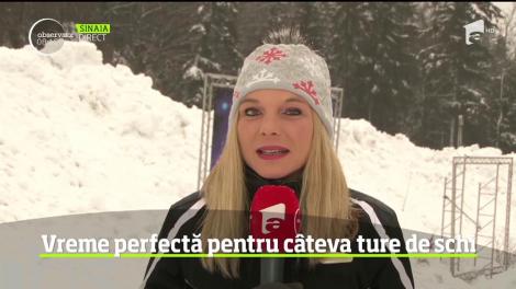 La munte, mii de turişti se bucură de zăpadă şi sunt pe pârtie de dimineaţa până seara