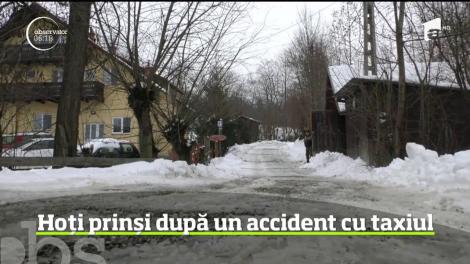 Hoţi prinși după un accident cu taxiul