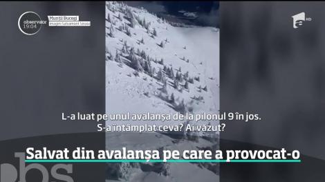 Schior prins de avalanșă. Cobora de la Cota 2000