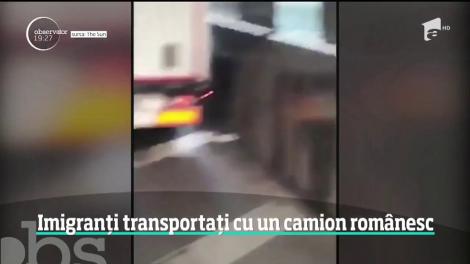 Imaginile care au stârnit indignare pe internet! Imigranți transportați cu un camion românesc, filmat pe o autostradă din Marea Britanie