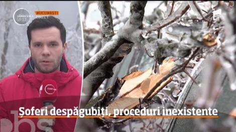 Peste 400 de maşini au fost avariate în Bucureşti în urma ploii de gheaţă! Cne va plăti pagubele?