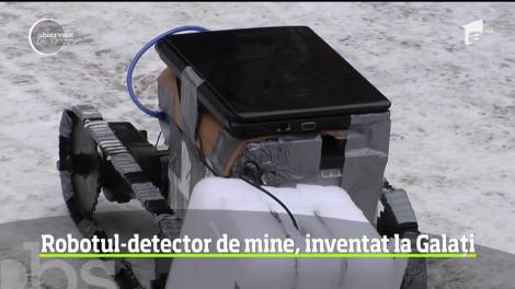 Un robot construit de un student din Galaţi este pregătit să detecteze minele antipersonal din plastic