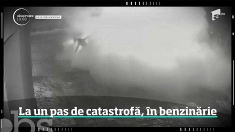 Un şofer începător a fost aproape de a provoca un dezastru. A intrat cu maşina într-o staţie GPL