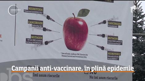 În plină epidemie de gripă, în mai multe localităţi au apărut panouri anti-vaccinare!
